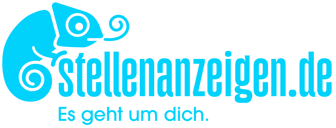 Das Logo von Stellenanzeigen.de mit stilisiertem Camäleon wird dargestellt