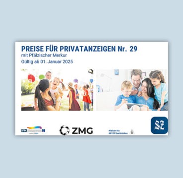 Preisliste Privatanzeigen Saarbrücker Zeitung 2025