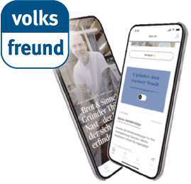 Auf einem Smartphone ist die News-App des Trierischen Volksfreund zu sehen.