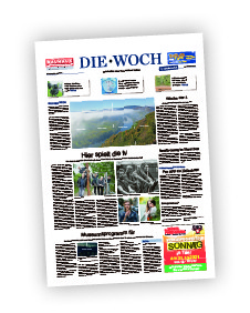 Die Titelseite des Wochenbaltts "DIE WOCH" wird dargestellt