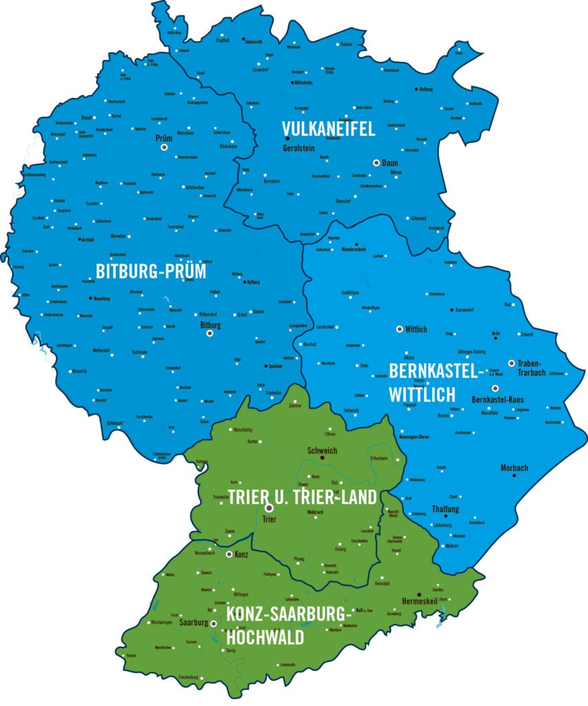 Verbreitungsgebietkarte des Trierischen Volksfreund