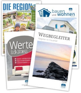 Die Titelseiten von vier unterschiedlichen Themenbeilagen im Trierischen Volksfreund werden dargestellt
