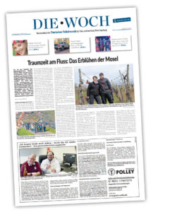 Die Titelseite des Wochenbaltts "DIE WOCH" wird dargestellt