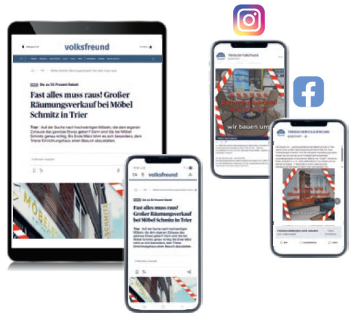Die Werbeform "Native Advertising" im Online-Portal des Trierischen Volksfreund wird dargestellt.