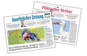 Titelseite Saarbrücker Zeitung und Pfälzischer Merkur