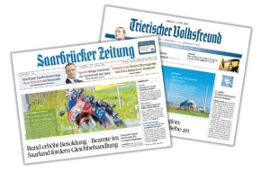 Titelseiten von Saarbrücker Zeitung und Trierischer Volksfreund