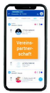Ein Screenshot des Werbemittels "Vereinspartnerschaft" auf dem Portal fupa.net/rheinland wird dargestellt.